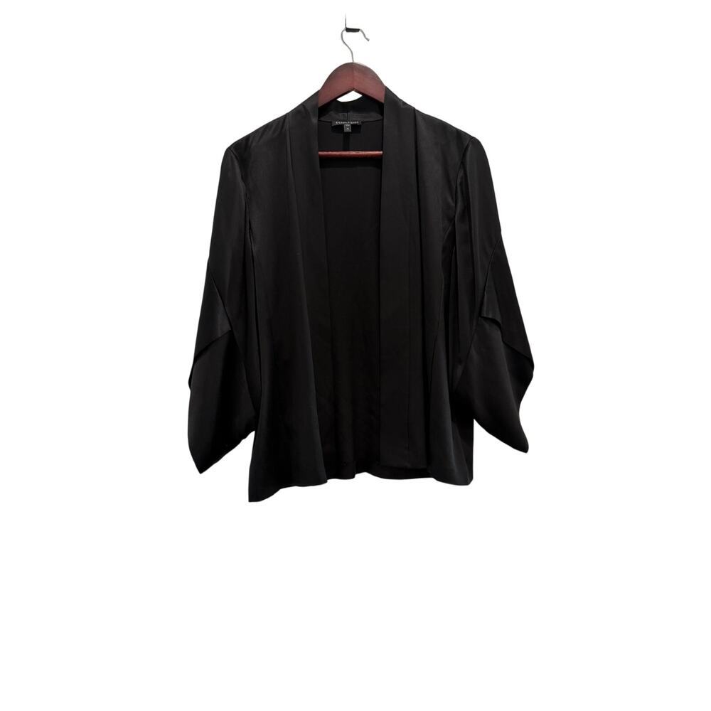 Eileen Fisher Open Front Silk Jacket With Tulip Sleeves Size M Minimalist
